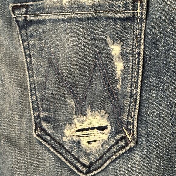 MOTHER The Looker Ankle Fray Jeans Size 25‎ Distressed Denim Naughty Intentions - Picture 11 of 16